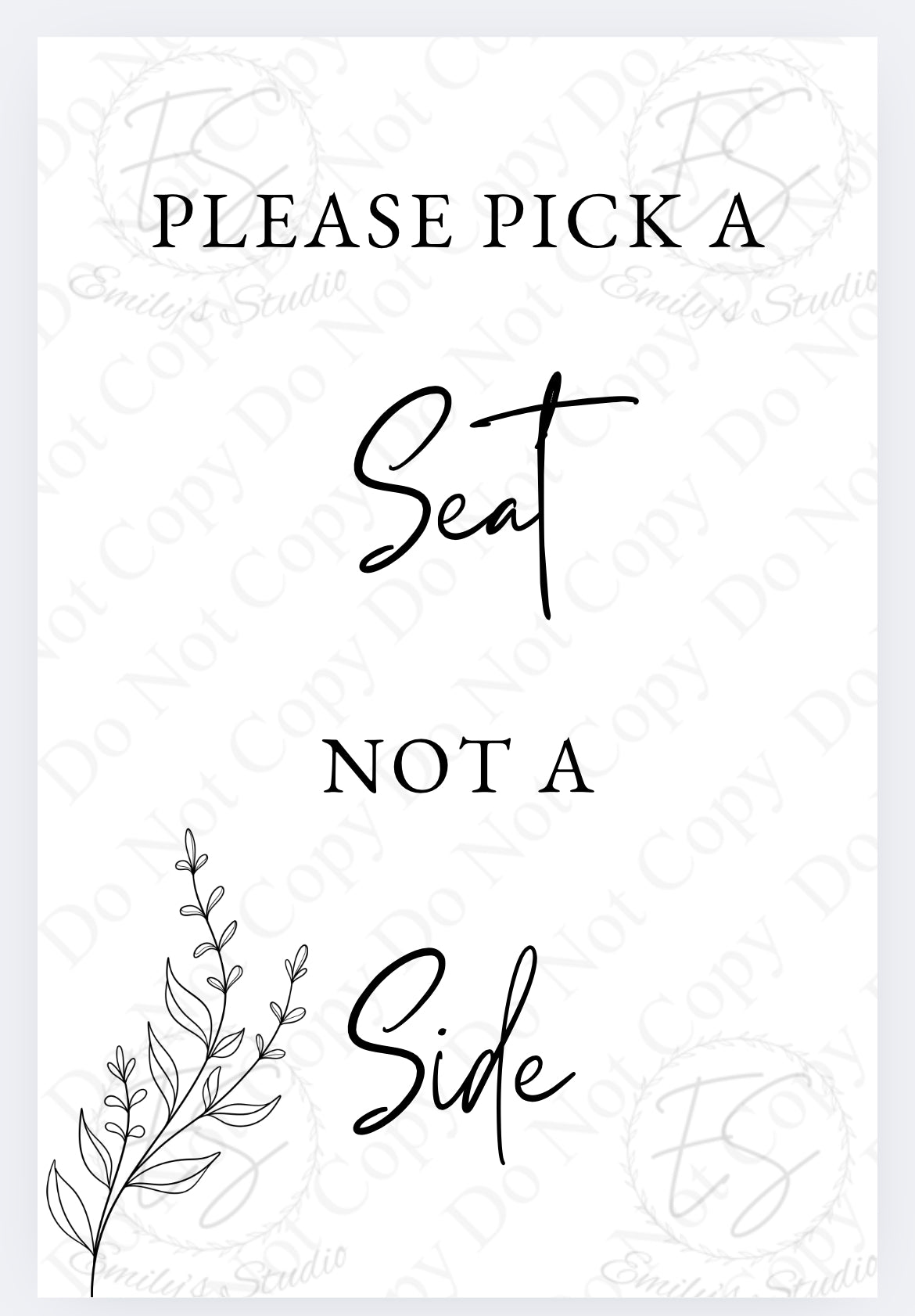 A2 Wedding Sign Design Service & Print