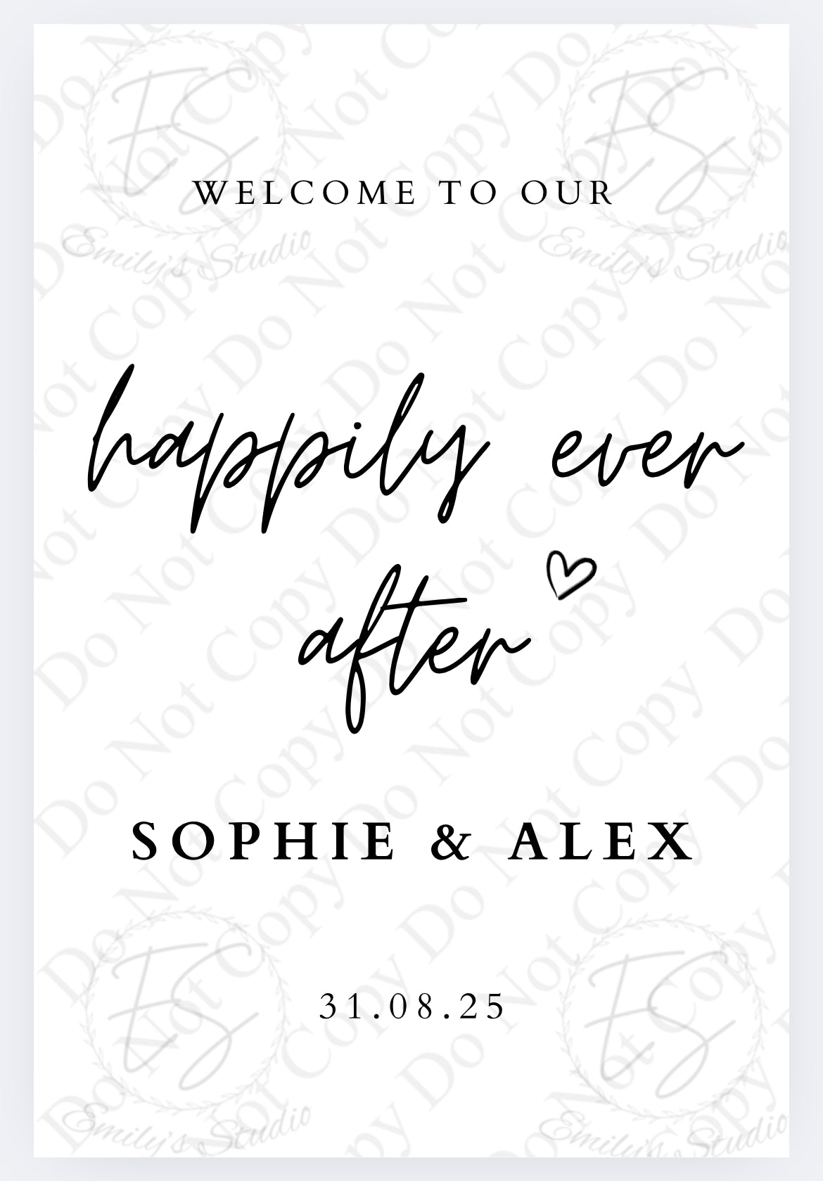 A2 Wedding Sign Design Service & Print