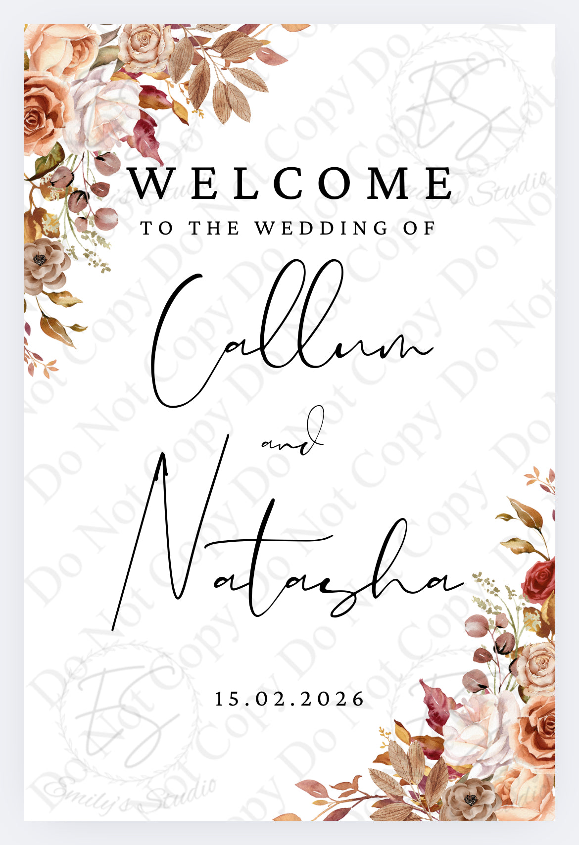 A2 Wedding Sign Design Service & Print