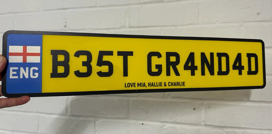 Personalised UV Printed Novelty Number Plate Sign