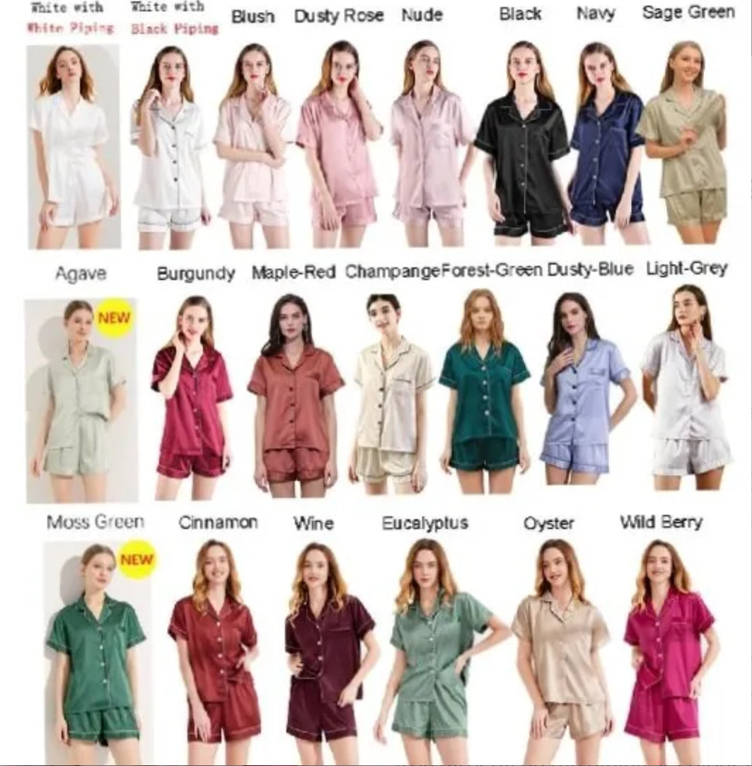 Adult Thick Satin Shorts PJs