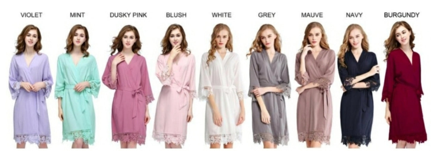Adult/Child Cotton Lace Robes