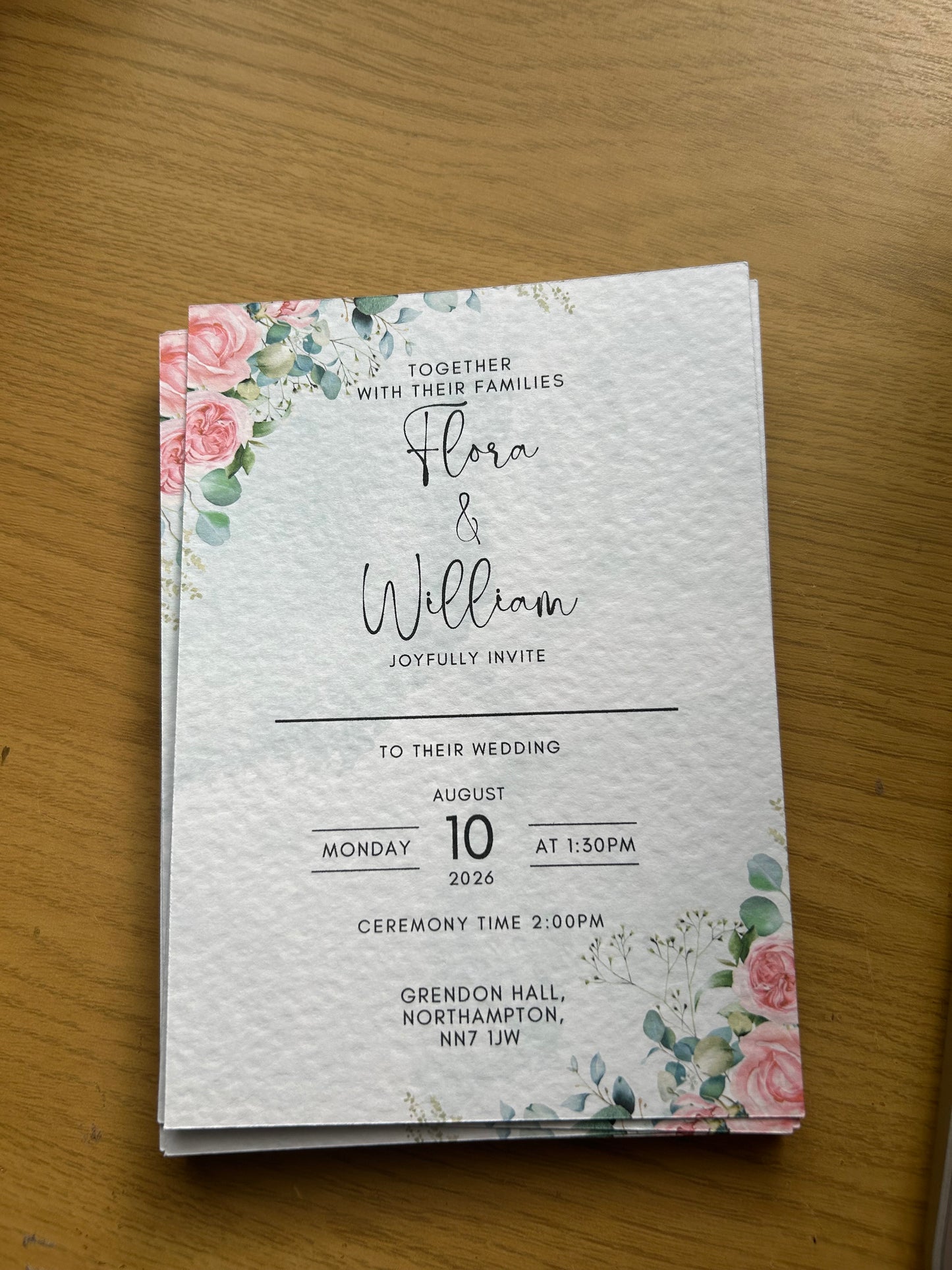 5 x 7 budget friendly wedding invite card