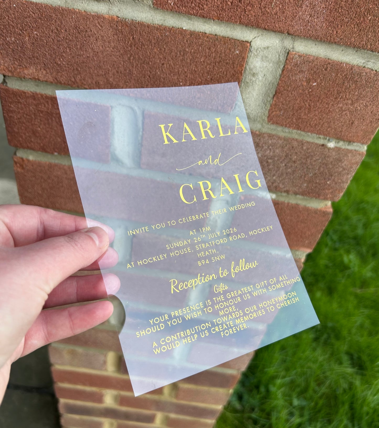 Foil Wedding invites