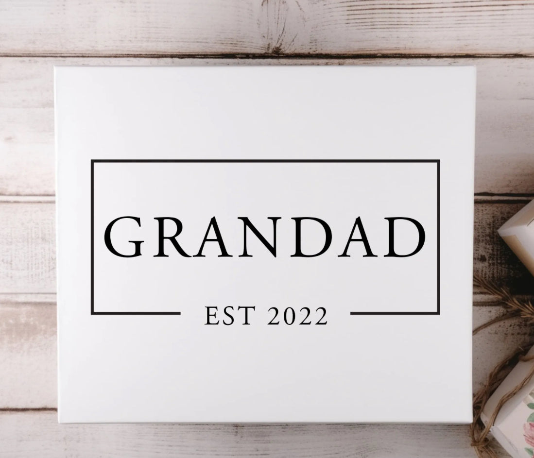 Personalised Square EST Fathers Day Magnetic Box