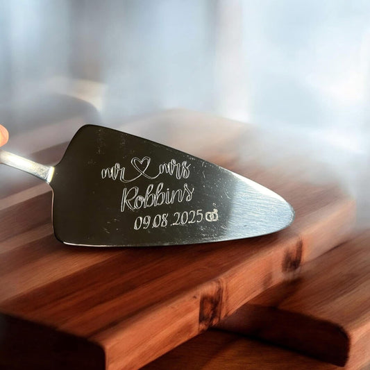 Personalised Engraved Cake Slicer | Wedding Cake Knife | Custom Name Cake Server | Wedding Gift | Anniversary Cake Knife