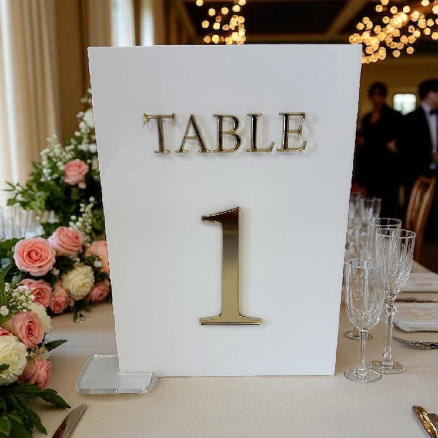 10 Wedding Table numbers With Acrylic 3D Wording