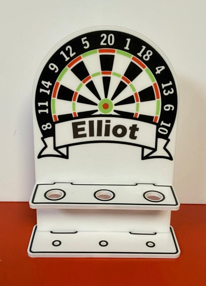 Personalised Acrylic Darts Holder – Arched Dart Stand – Custom Name Gift for Dad – Father’s Day & Christmas Gift
