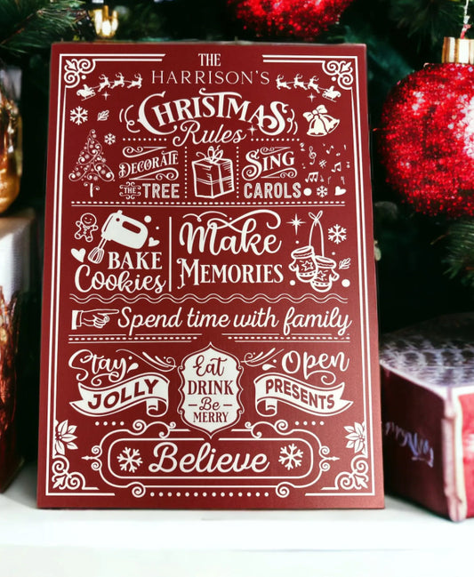 Christmas Rules Board