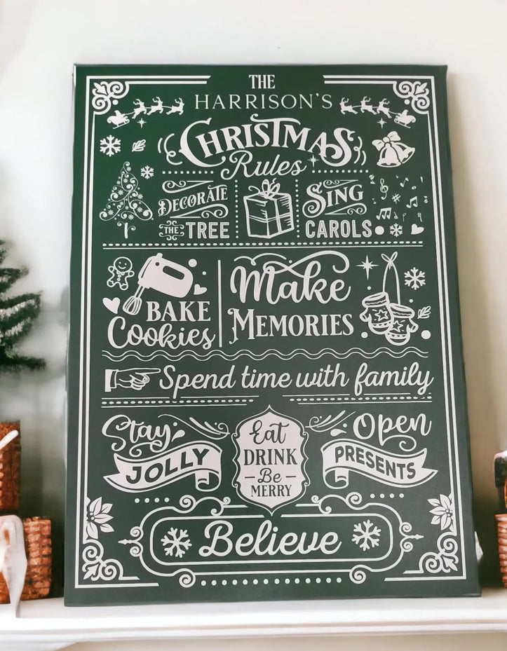 Christmas Rules Board