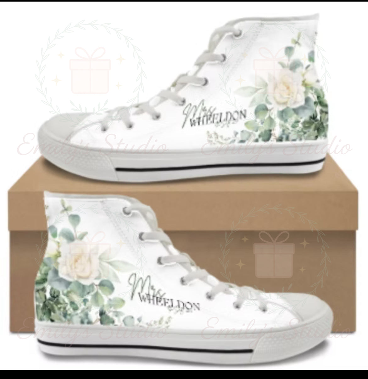 Wedding Custom Printed HighTOP Trainers