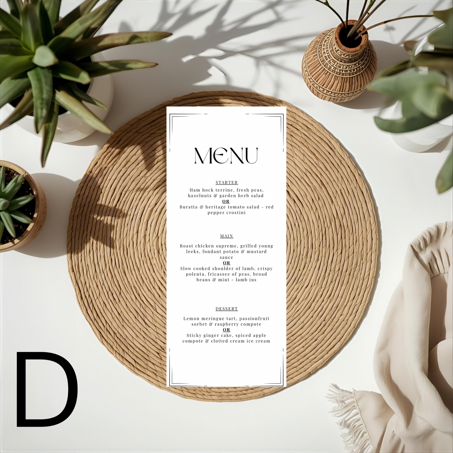 Menu Cards