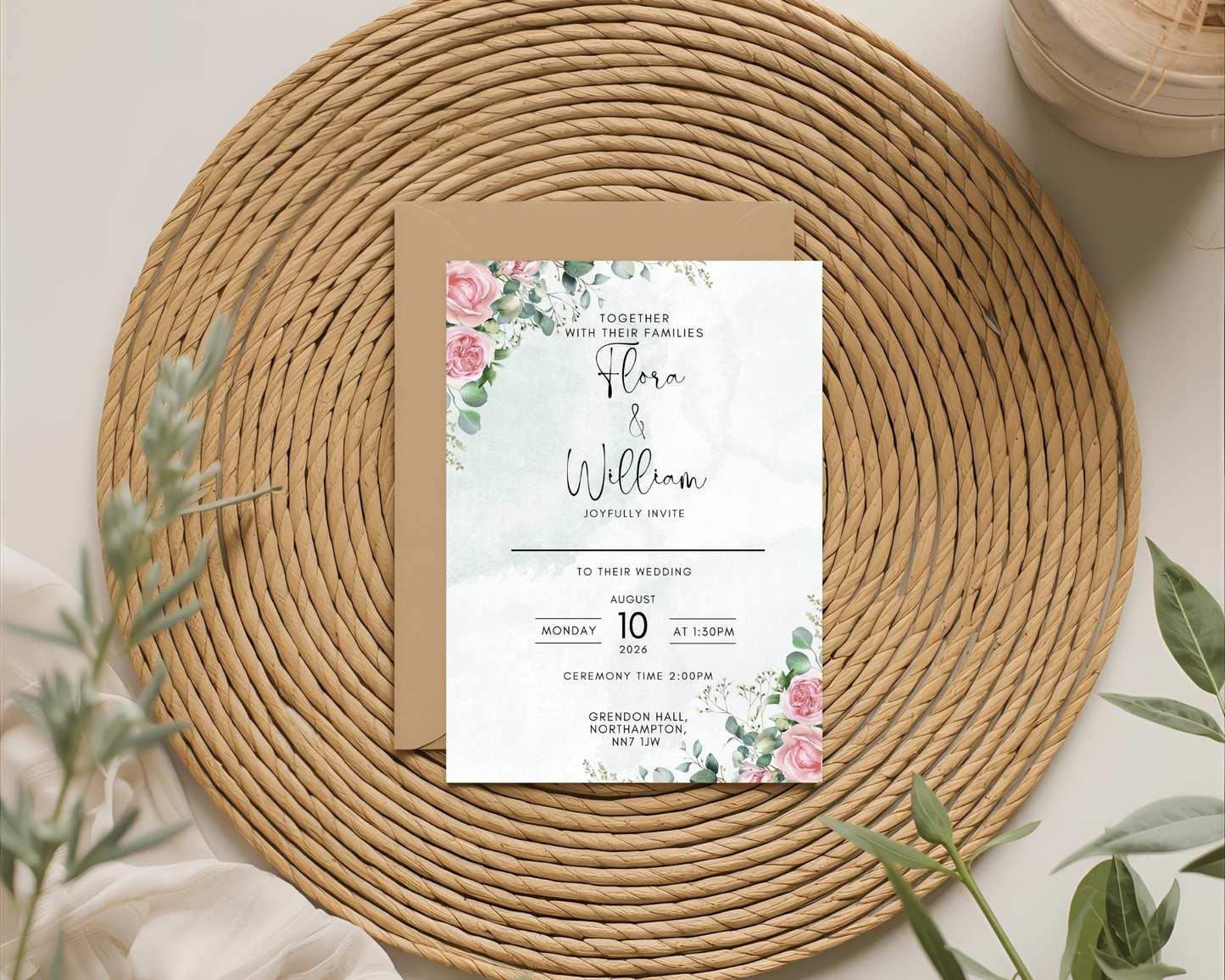 5 x 7 budget friendly wedding invite card