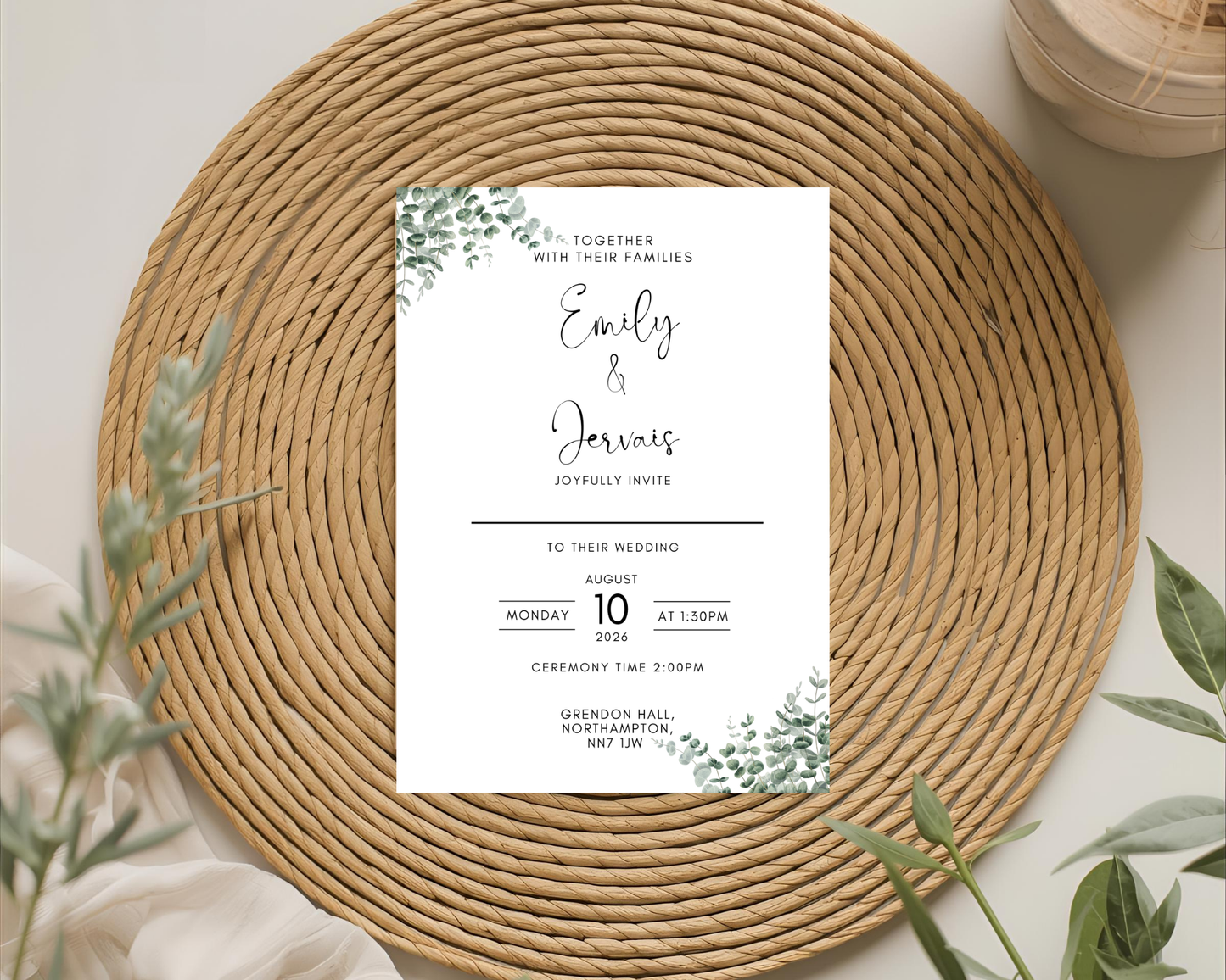 5 x 7 budget friendly wedding invite card