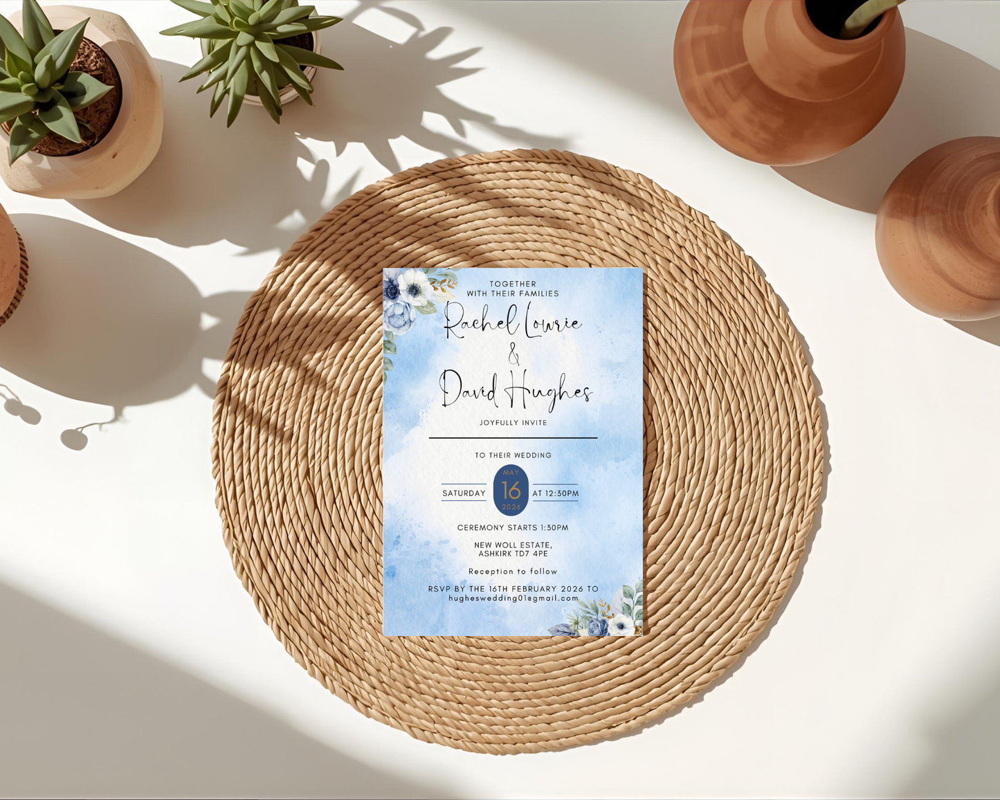 5 x 7 budget friendly wedding invite card