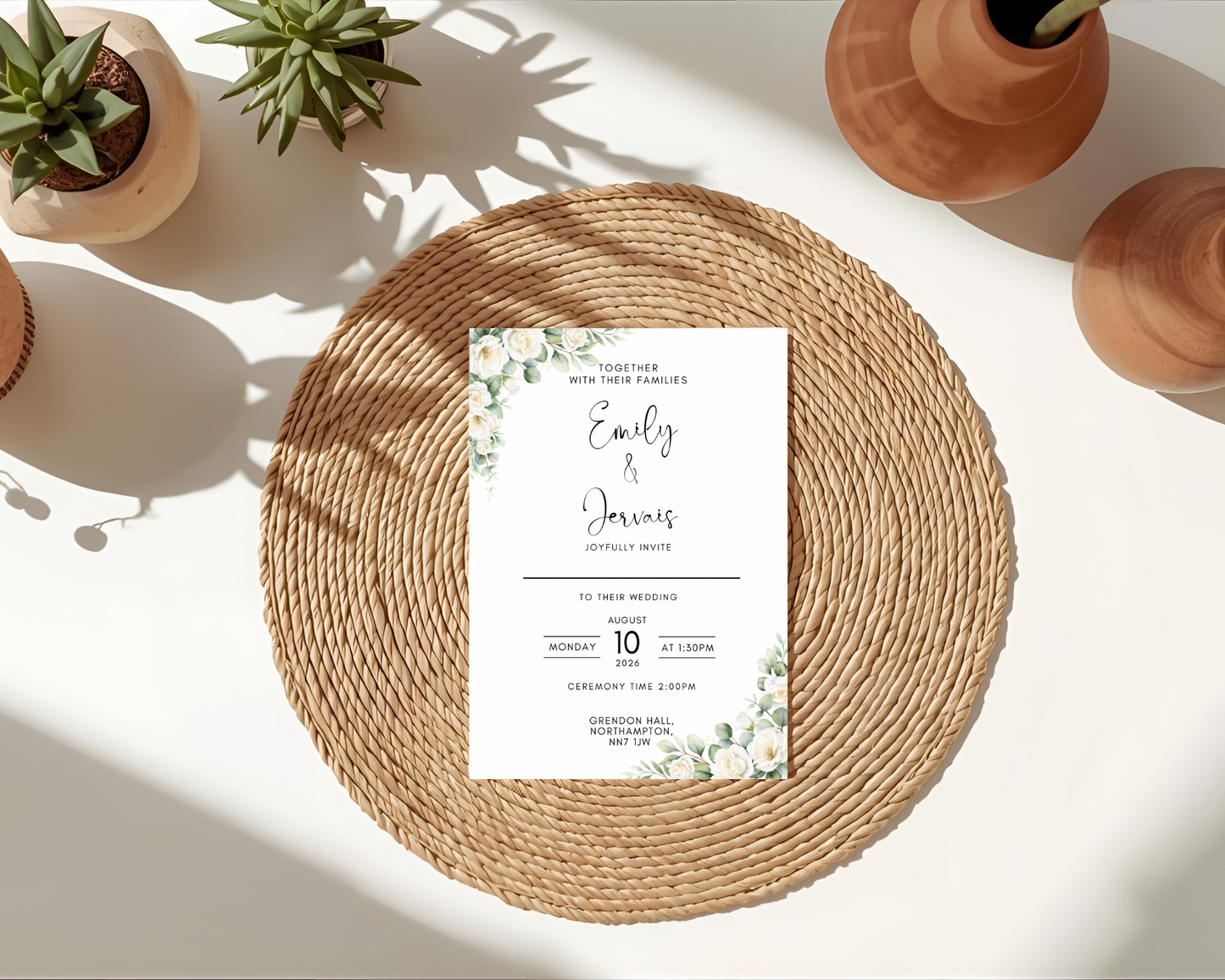 5 x 7 budget friendly wedding invite card