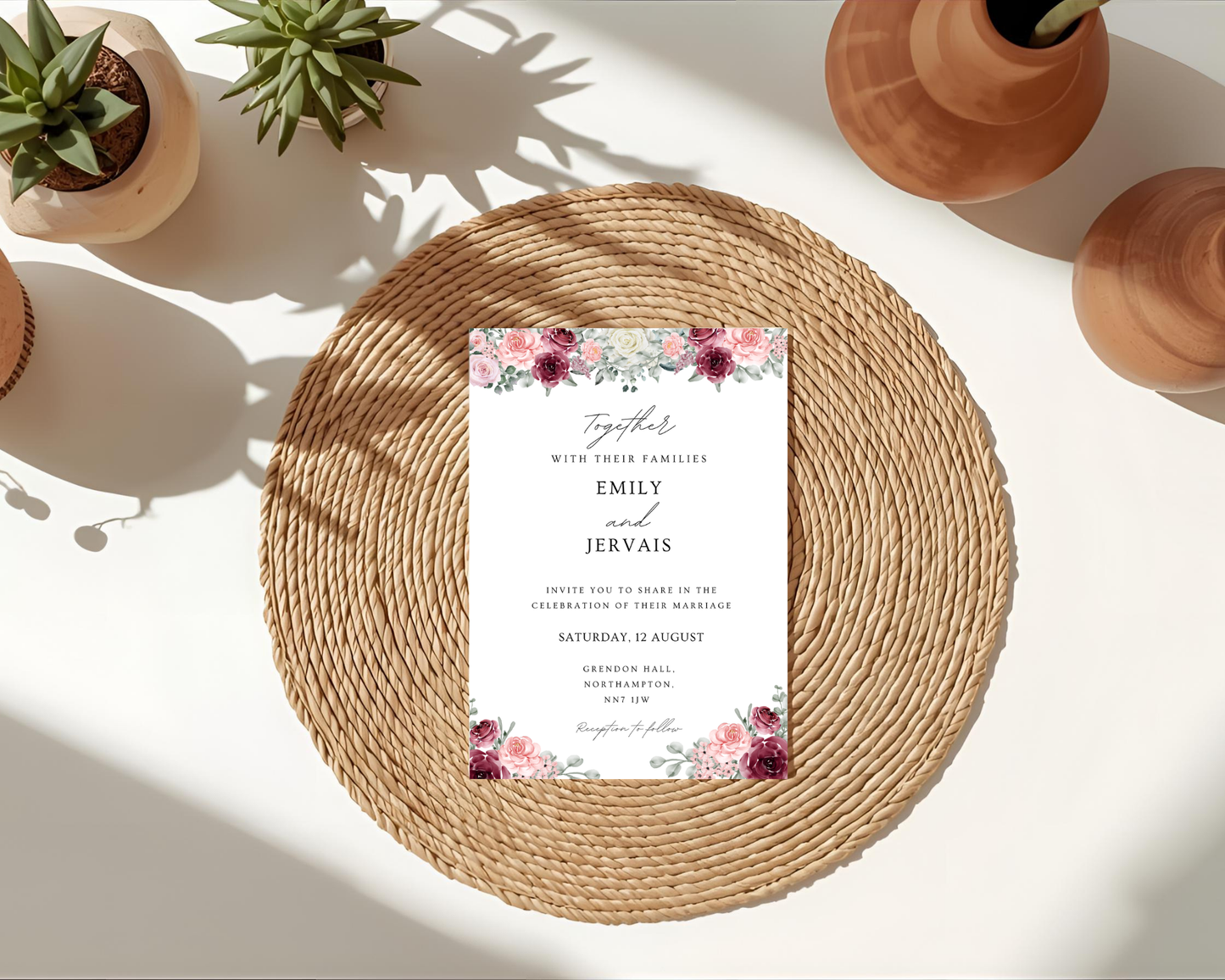 5 x 7 budget friendly wedding invite card