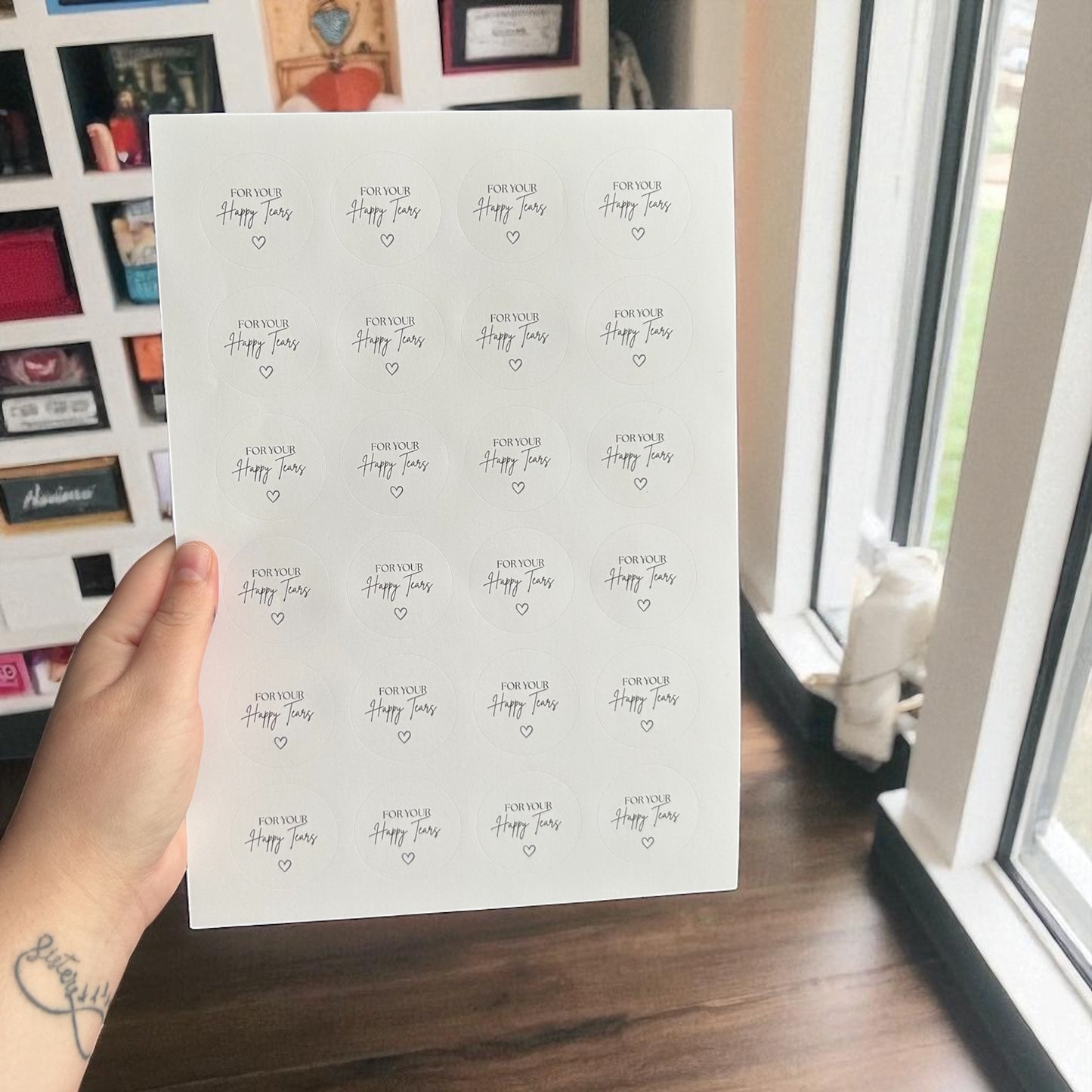Minimalistic “For your Happy Tears” 4mm Circle Stickers