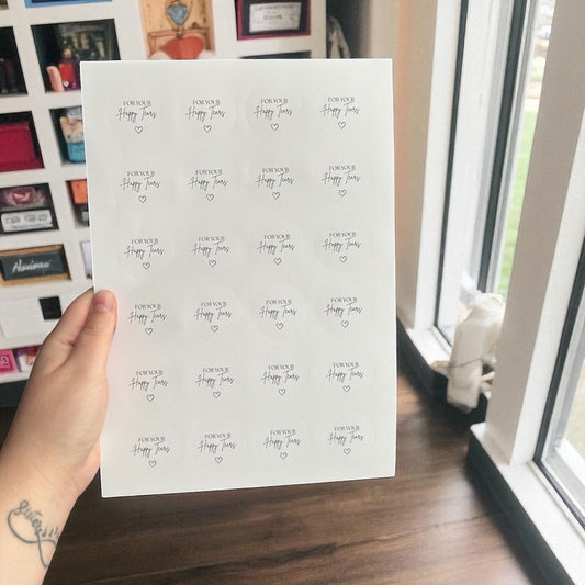 Minimalistic “For your Happy Tears” 4mm Circle Stickers