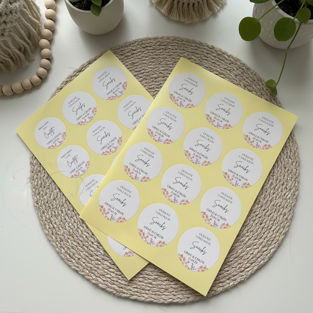 Personalised 60mm circle stickers