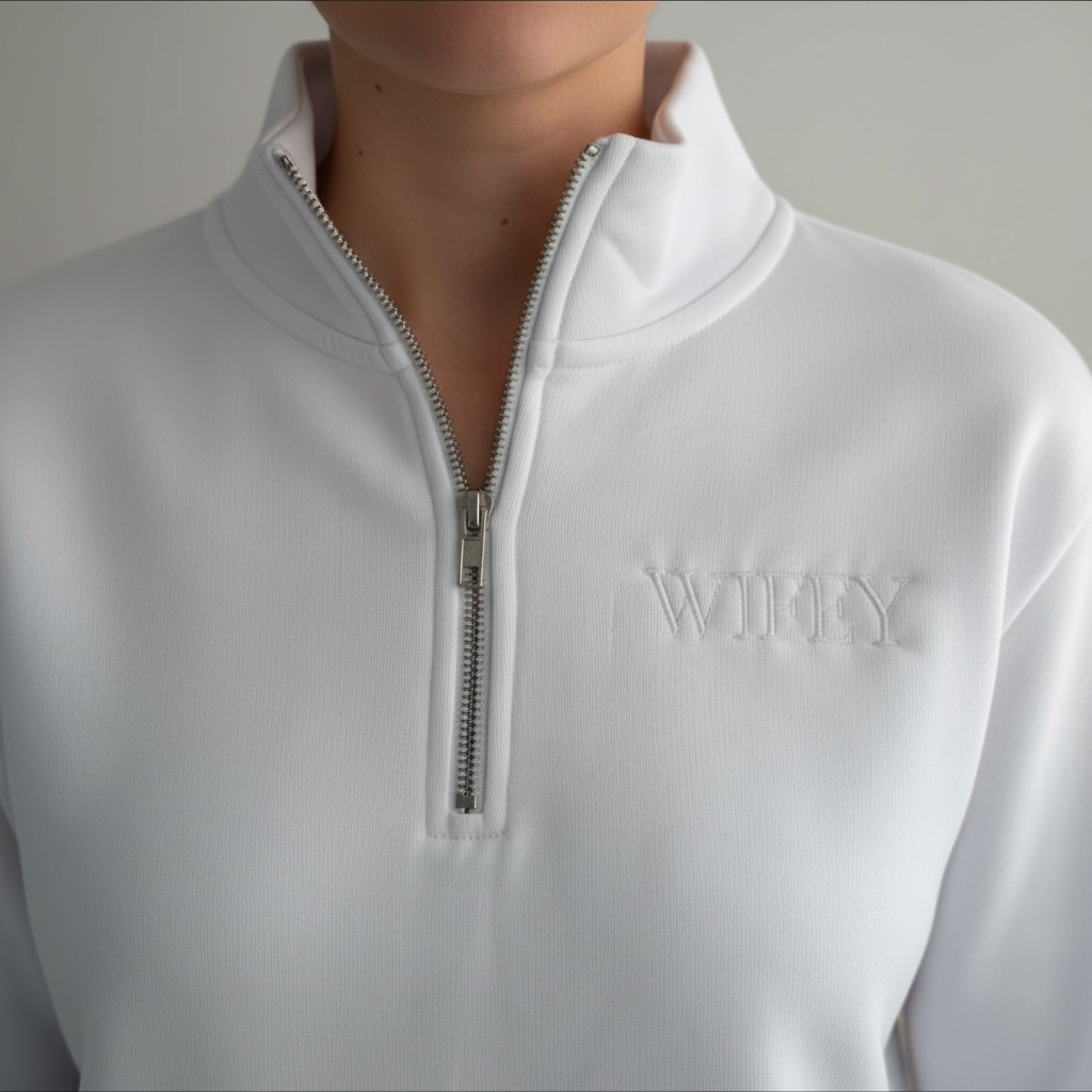 Embroidered 1/4 Zipper Jumper