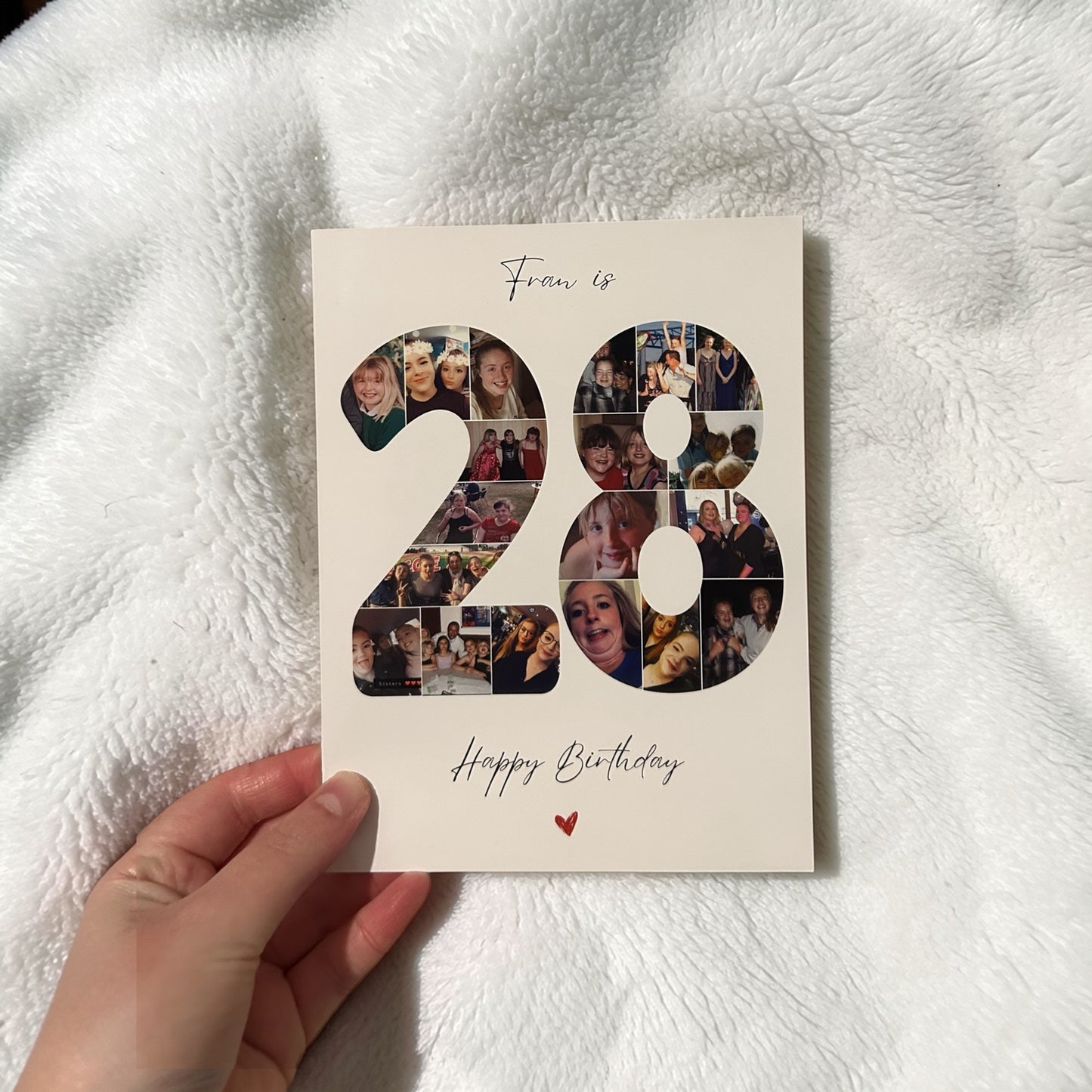 Personalised Photo Number Birthday Card – Custom Age Collage Card – A5 Luxury Gloss Finish Keepsake