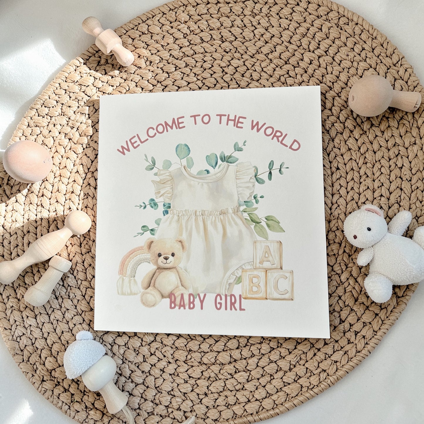 Welcome to the World Baby Card | Baby Girl/boy New Baby Card | Cute Neutral Baby Card | Newborn Congratulations Card | 6x6 Handmade Card