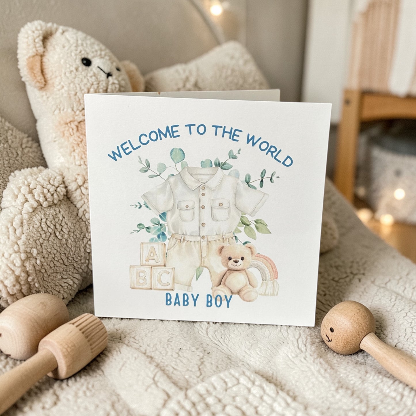 Welcome to the World Baby Card | Baby Girl/boy New Baby Card | Cute Neutral Baby Card | Newborn Congratulations Card | 6x6 Handmade Card