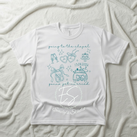 Going to the Chapel T-Shirt • Wedding Date, Chapel, Hen Party Tee- Wedding Day T-shirt, Day after wedding T-Shirt