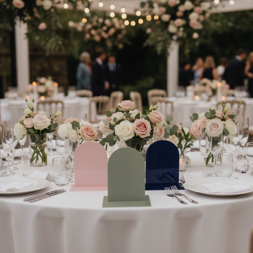 Personalised Arched Acrylic Table Number/ Name Signs