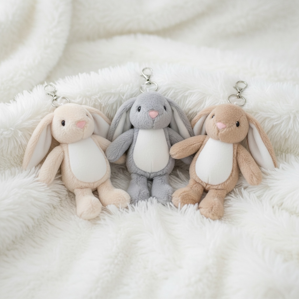 Anxiety Comfort Keychain Plush | Hug Me Keyring | Emotional Support Gift | Cute Bear Bunny Keychain | Mental Health Gift